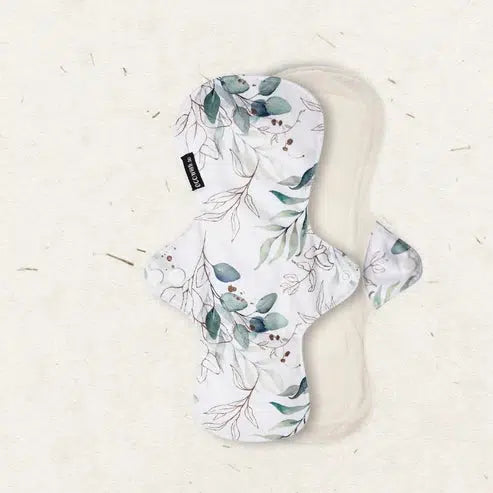 Eco Mini Bamboo Contour Cloth Pad - Heavy / Night-Cloth Sanitary Pads-Eco Mini-Leafy-The Nappy Market