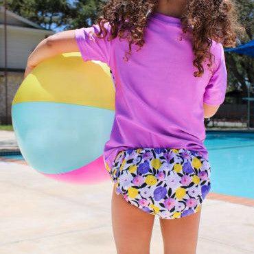 Smart Bottoms Lil Swimmers Swim Nappy - Small 8-16lbs-Swim Nappy-Smart Bottoms-Aqua Floral-The Nappy Market