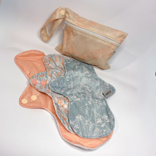 Reusable Period Pad Starter Kit - with a donation to Period Poverty-Cloth Sanitary Pads-Ecokinly-Wildflower Dawn-The Nappy Market