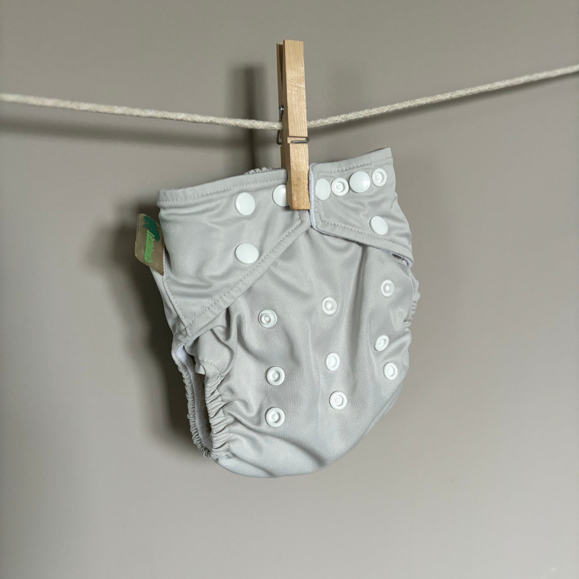 Little Lamb One Size Pocket Nappy including 2 bamboo inserts-Pocket Nappy-Little Lamb-Silver-The Nappy Market