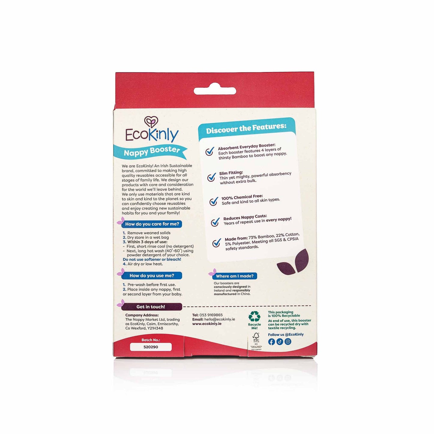 EcoKinly Bamboo Nappy Booster 4 Pack-Inserts-Ecokinly-The Nappy Market