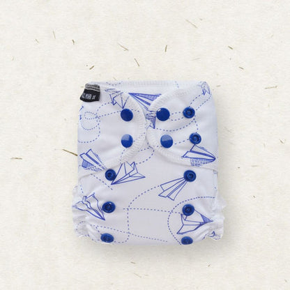 Eco Mini Newborn All in One Natural Cloth Nappy-All In One Nappy-Eco Mini-Paper Planes-The Nappy Market