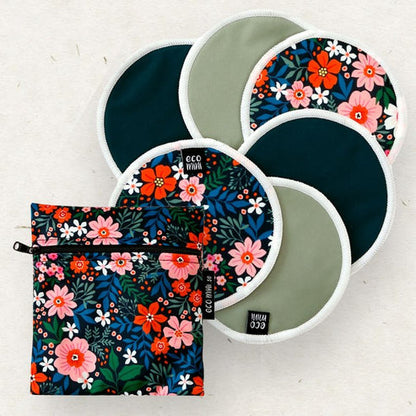 Eco Mini Bamboo Nursing Pads - 6 Set with wet bag-Accessories-Eco Mini-Midnight Garden-The Nappy Market
