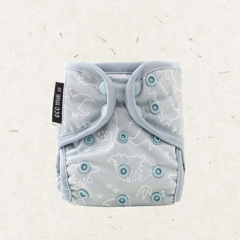 Eco Mini Newborn Cloth Nappy Covers-Wrap-Eco Mini-Dino-The Nappy Market