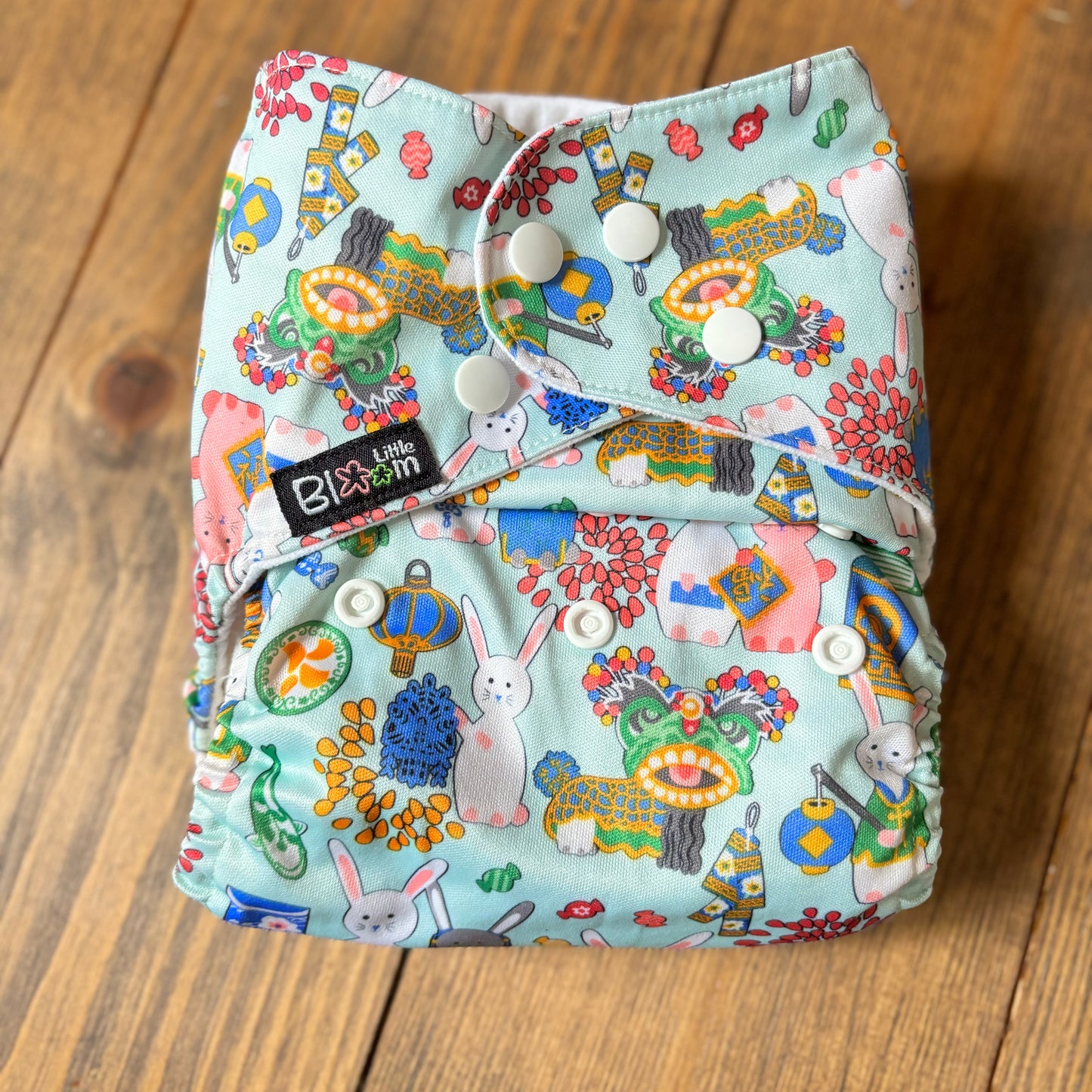 Littles & Bloomz BTP Pocket Nappy-Pocket Nappy-Littles & Bloomz-Bunny Rabbit-The Nappy Market