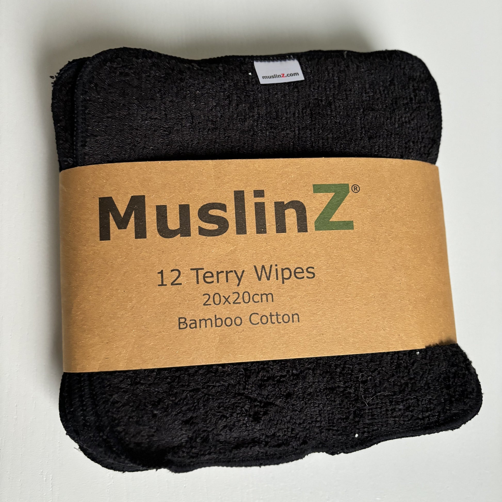 MuslinZ 12Pk Bamboo Cotton Terry Wipes 20x20cm-Accessories-MuslinZ-Unbleached-The Nappy Market