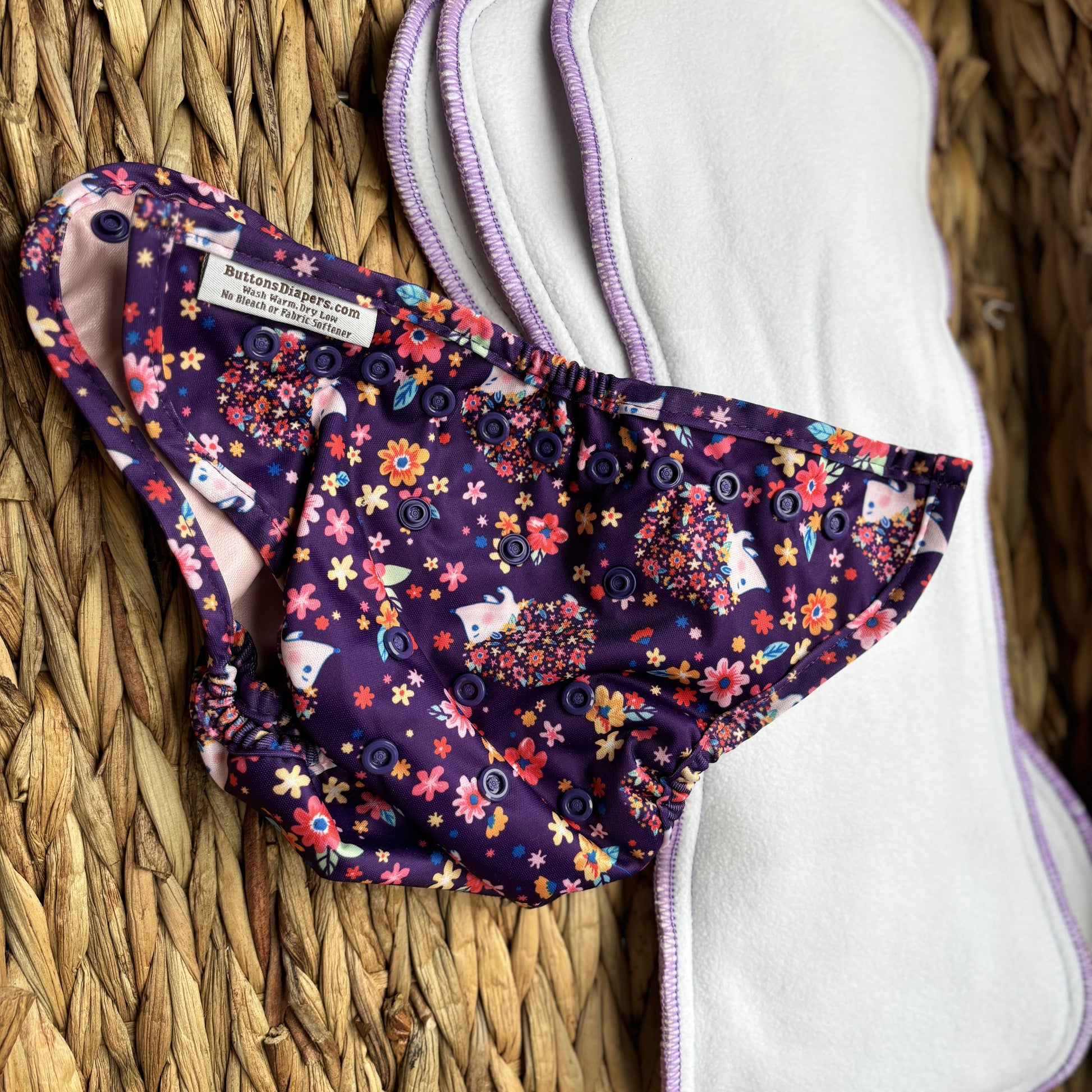 Button Diapers One Size Nappy Wrap/Cover 9-35lbs-Wrap-Buttons-Charlotte-The Nappy Market