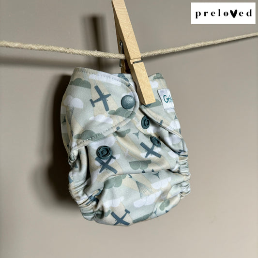 Grovia Newborn All in One Cloth Nappy PRELOVED-All In One Nappy-Grovia-Cloud-The Nappy Market