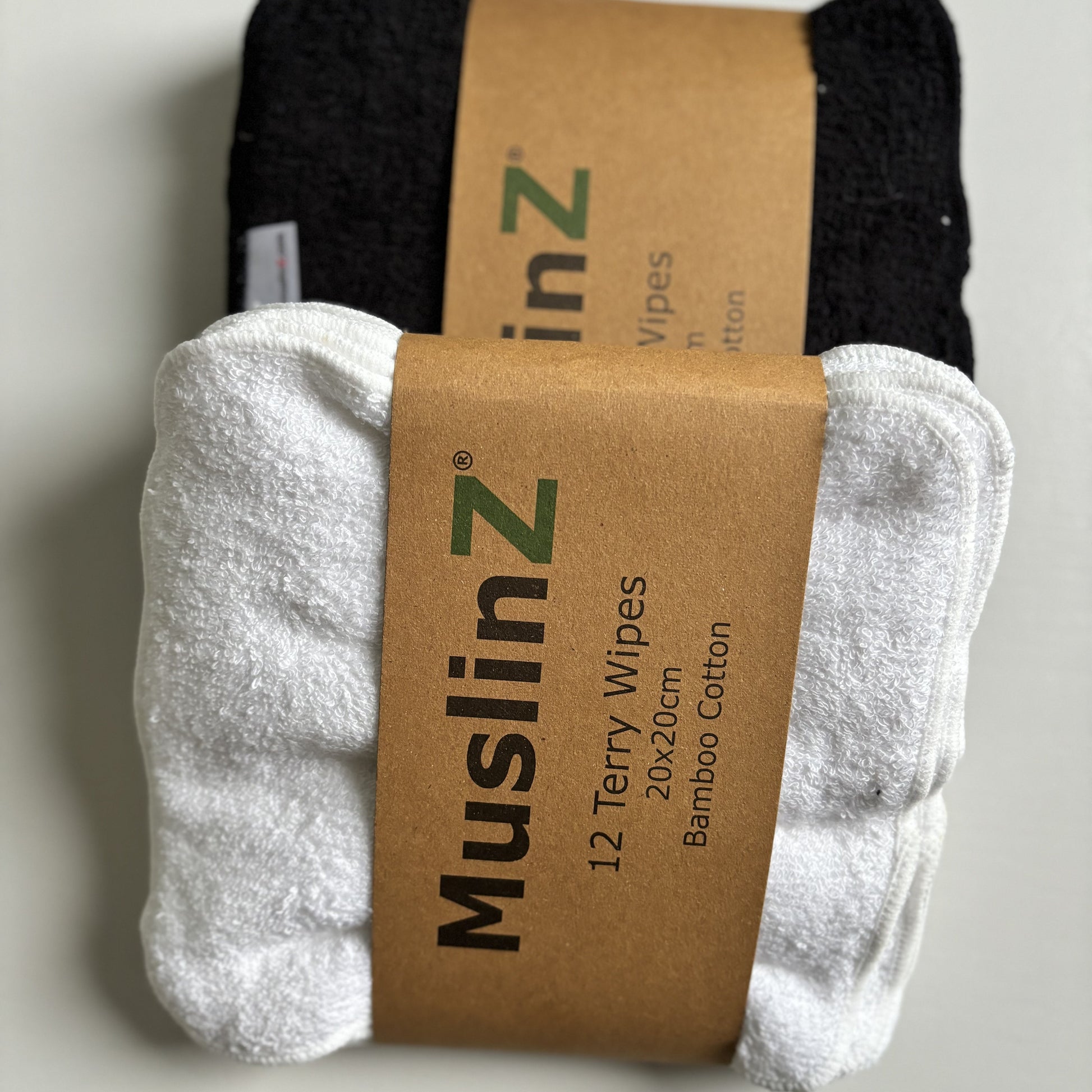 MuslinZ 12Pk Bamboo Cotton Terry Wipes 20x20cm-Accessories-MuslinZ-Unbleached-The Nappy Market