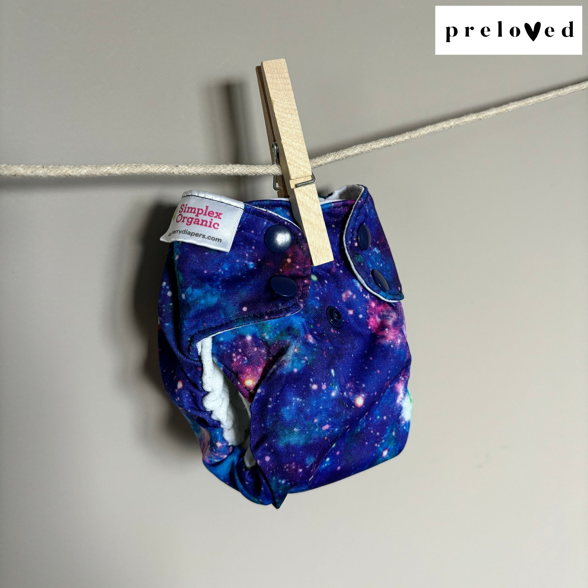 Blueberry Newborn Simplex Organic All in One Nappy PRELOVED-All In One Nappy-Blueberry-Awakening-The Nappy Market