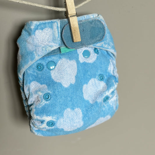 TotsBots Bamboozle Fitted Bamboo Nappy Size 2-Fitted Nappy-Tots Bots-Clouds-The Nappy Market