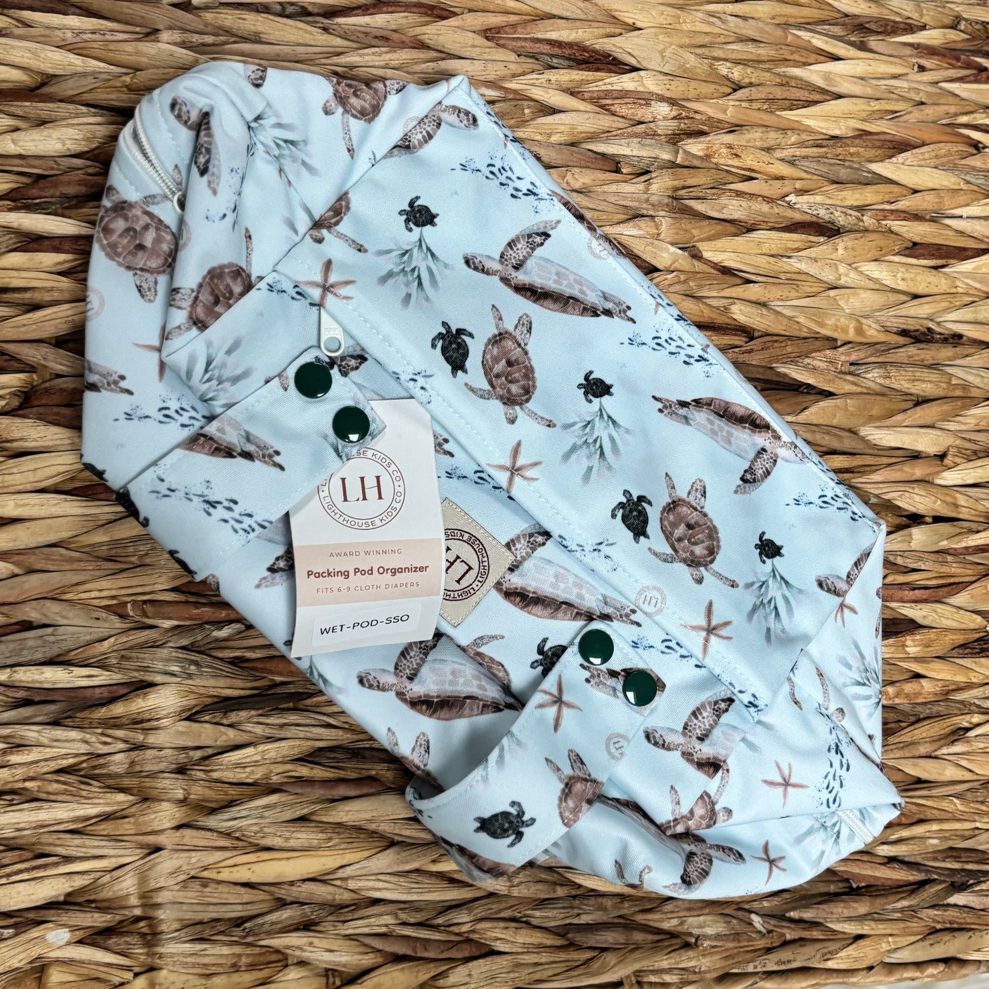 Lighthouse Kids Wet Bag Pod Large-Wet Bag-Lighthouse Kids Co-Sea Song-The Nappy Market