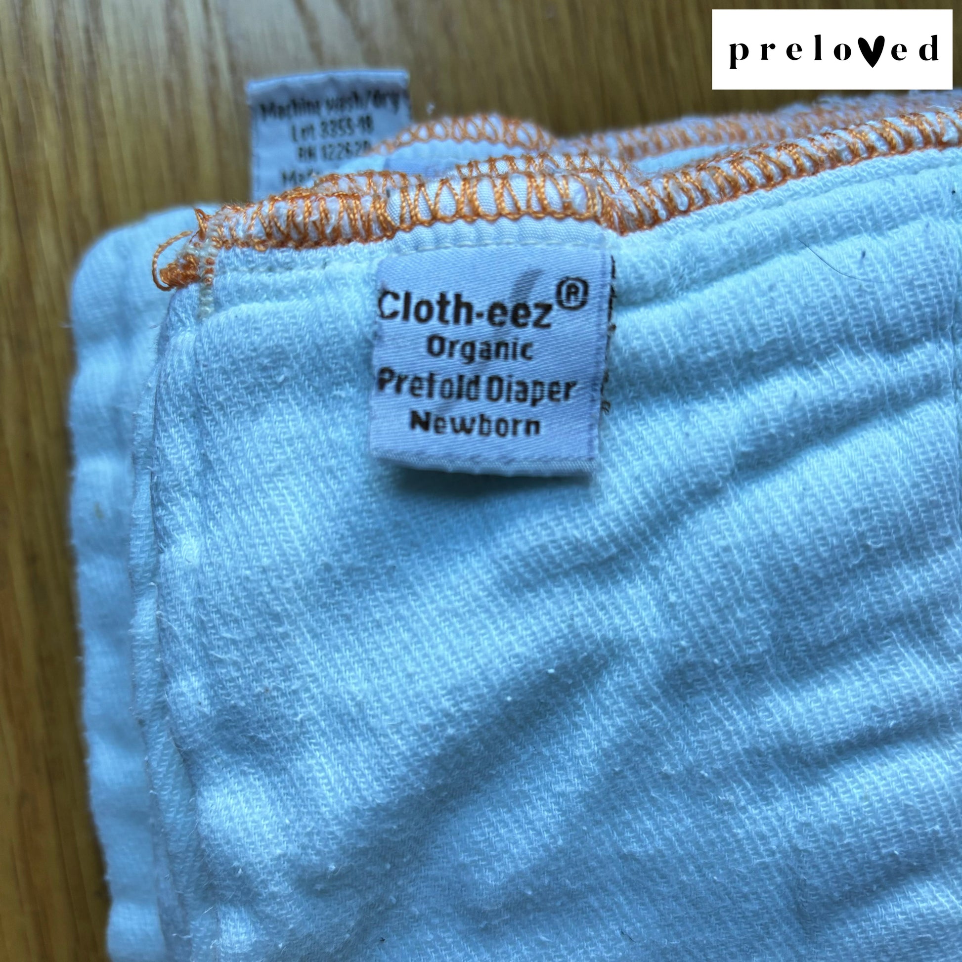 Cloth-eez Prefold Organic White Newborn - PRELOVED-Flat Nappy-Green Mountain Diapers-The Nappy Market