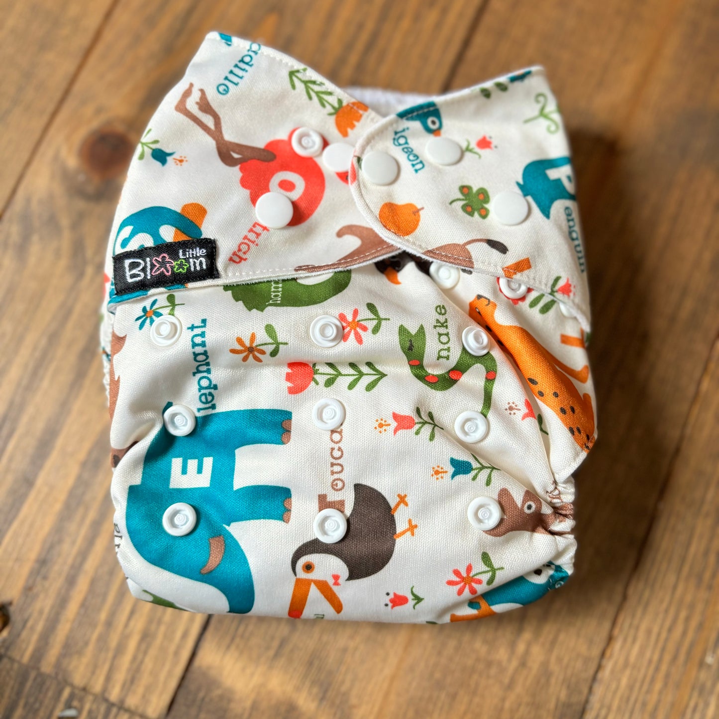 Littles & Bloomz BTP Pocket Nappy-Pocket Nappy-Littles & Bloomz-Alphabet-The Nappy Market