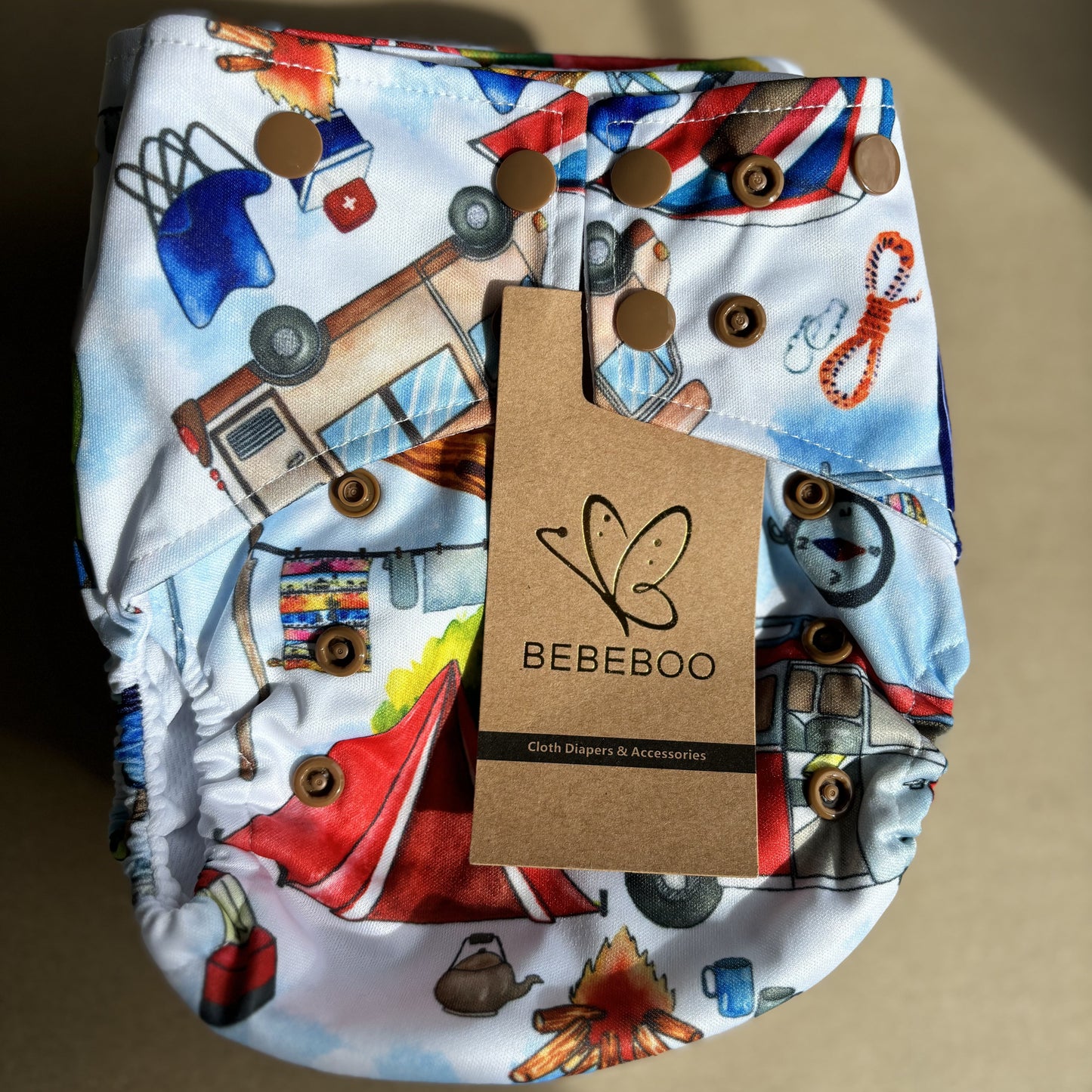 Bebeboo Bamboo Hemp Pocket Nappy Camp-Pocket Nappy-Bebeboo-Nappy Shell Only-The Nappy Market