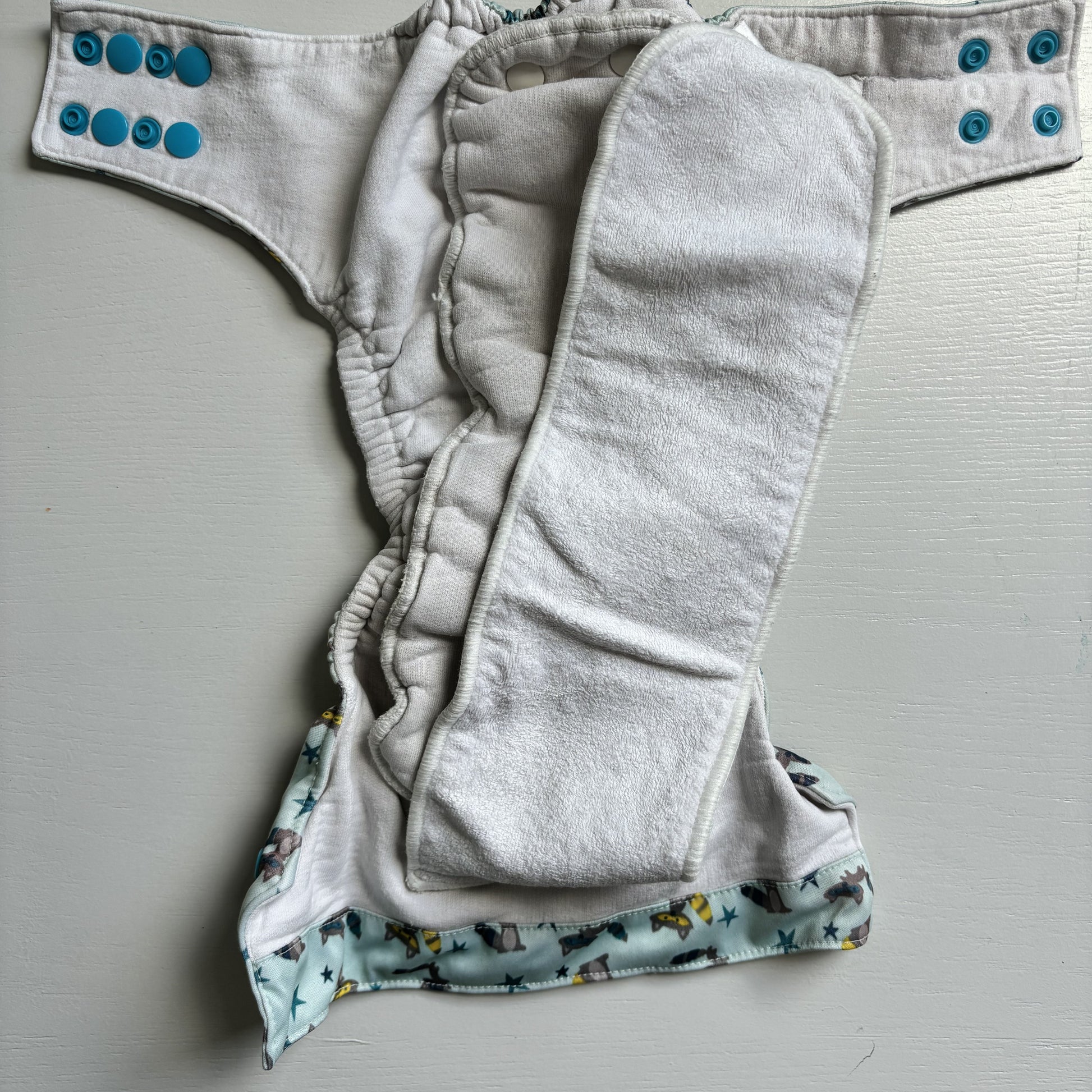 Sweet Pea All in One Bamboo Cotton Cloth Nappy-All In One Nappy-Sweet Pea-Raccoon-The Nappy Market