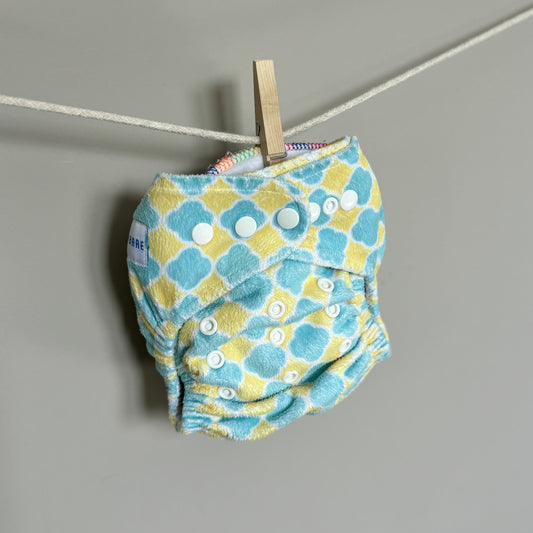 Baby Bare Ai2 Nappy-All in Two Nappy-Baby Bare-Green / Yellow (Minky)-The Nappy Market