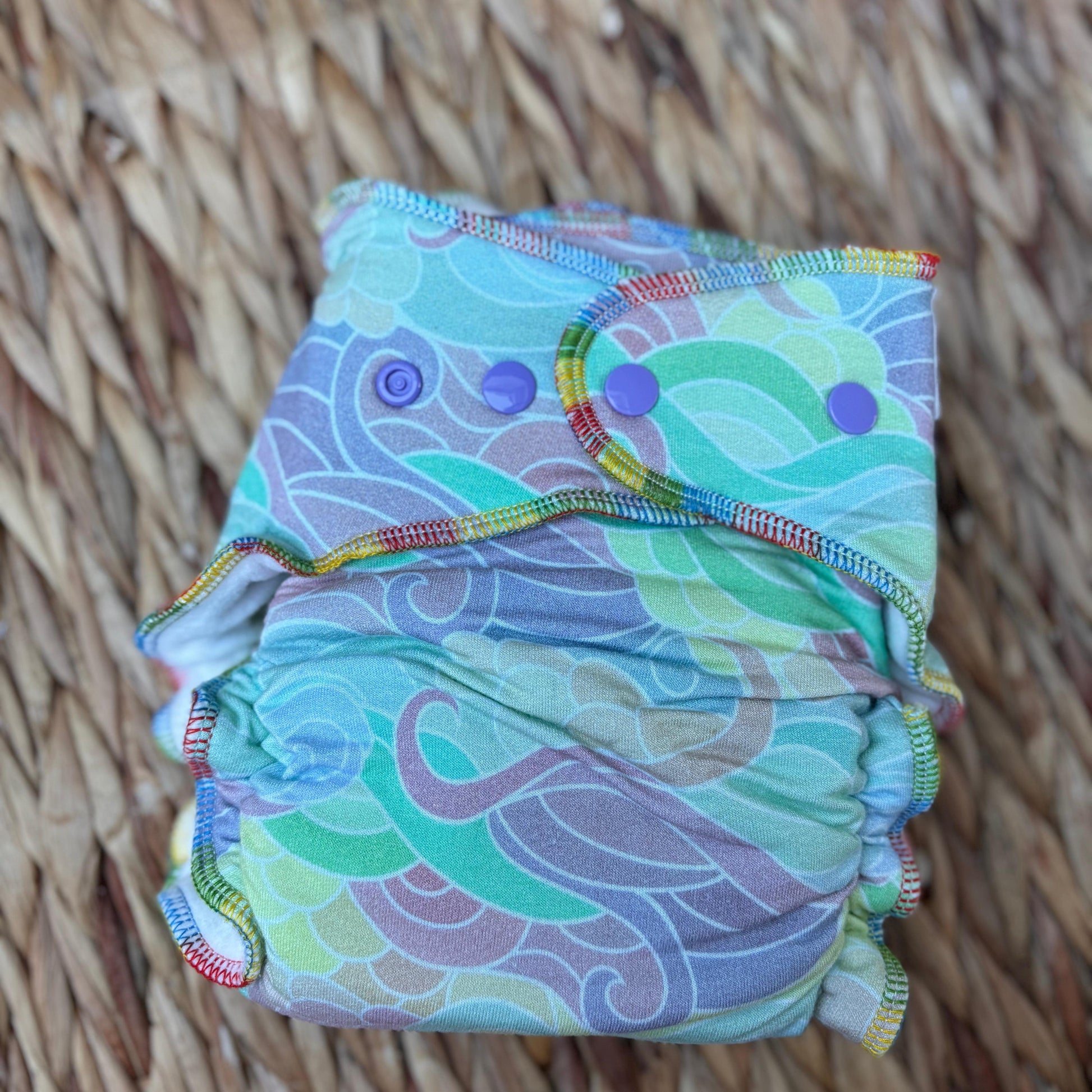 Puku Nui Signature Fitted Nappy Handmade in Ireland-Fitted Nappy-Puku Nui-Mushrooms-The Nappy Market