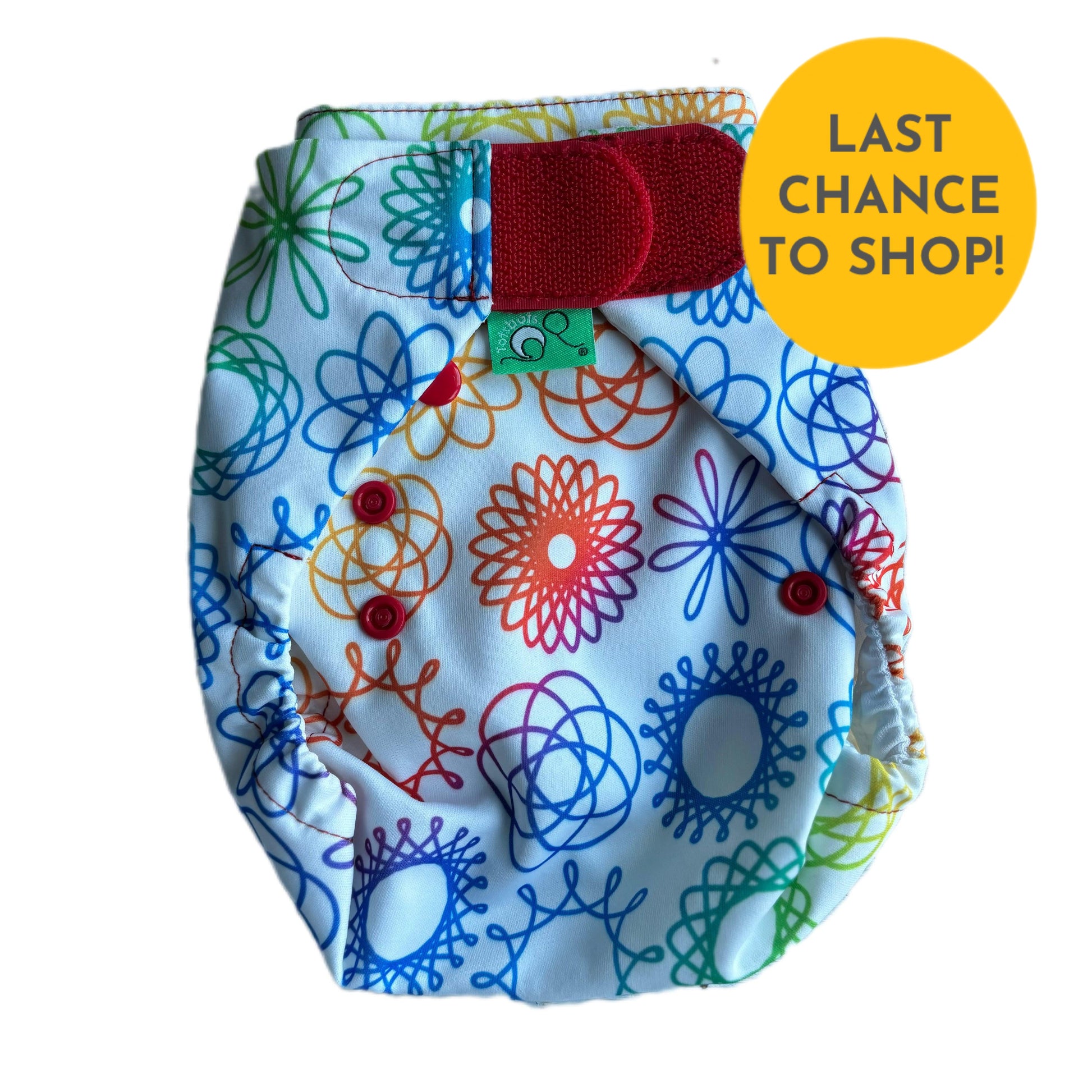 Tots Bots PeeNut Bamboozle Nappy Cover MULTIPLE PATTERNS - Size 2-Wrap-Tots Bots-Spiral-The Nappy Market