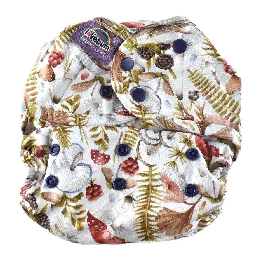 Little Lovebum Everyday V2 Hemp and Bamboo All-in-One Nappy-All In One Nappy-Little Love Bum-Forest Fruits-The Nappy Market