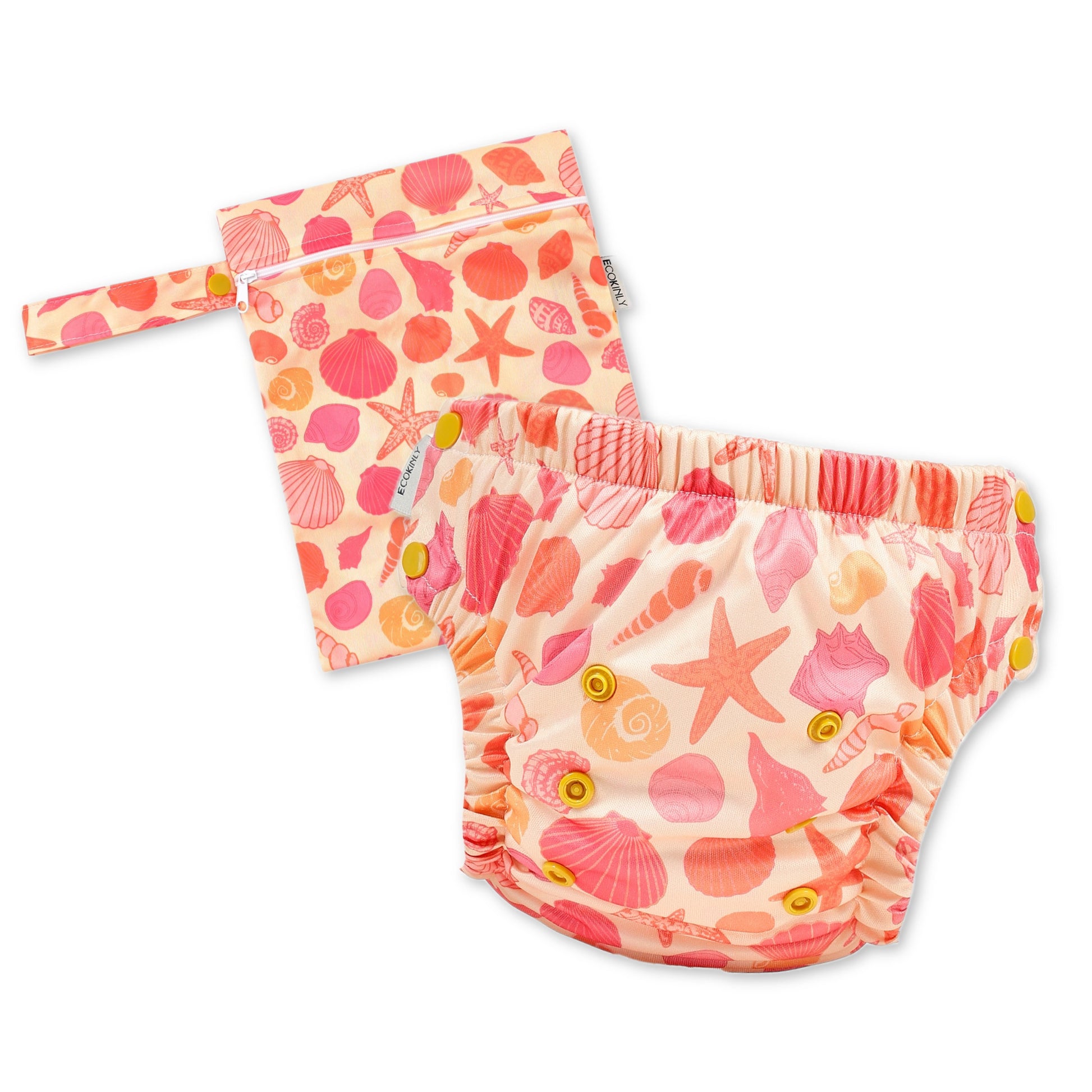 EcoKinly Splash & Dash Reusable Swim Nappy & Set-Swim Nappy-Ecokinly-Tidal Treasures-0-1 Years / Small - Medium-Wet Bag & Nappy Set-The Nappy Market