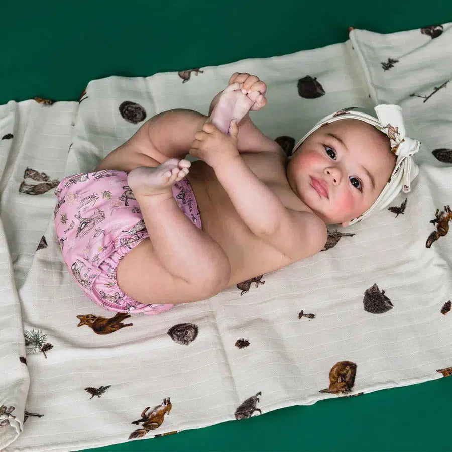 Little Lamb Sized Pocket Nappy Size 1-Pocket Nappy-Little Lamb-Blush Pink-The Nappy Market