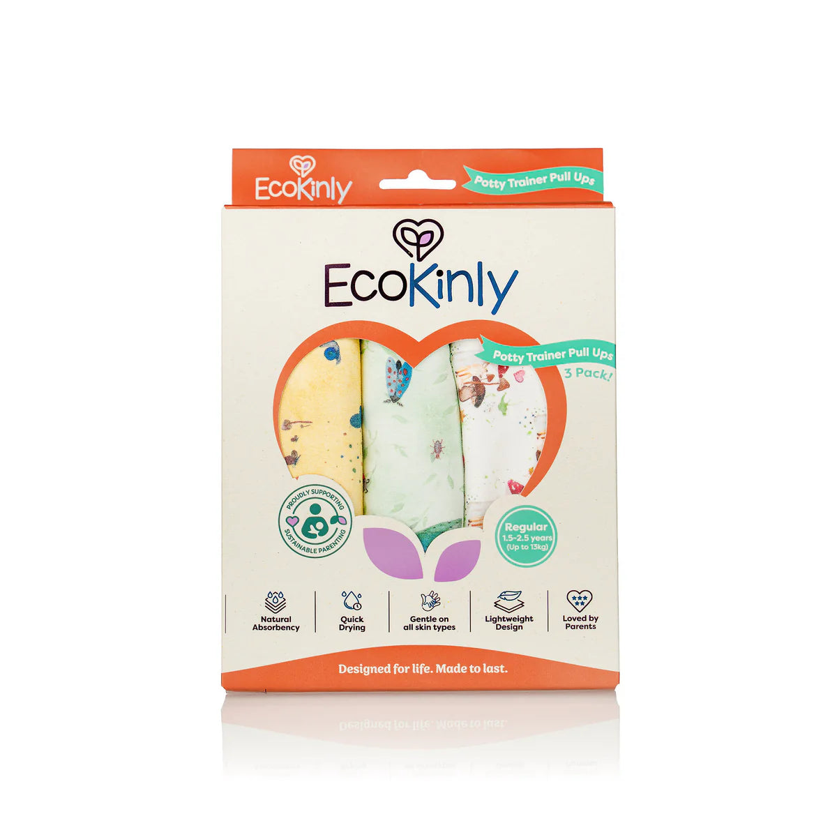 EcoKinly Potty Trainer Pulls Ups 3 Pack Organic Cotton-Ecokinly-Regular 1.5 - 2.5 years-The Nappy Market