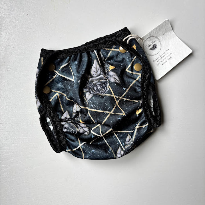 Puku Nui Nappy Wrap Small-Wrap-Puku Nui-Black Rose-The Nappy Market