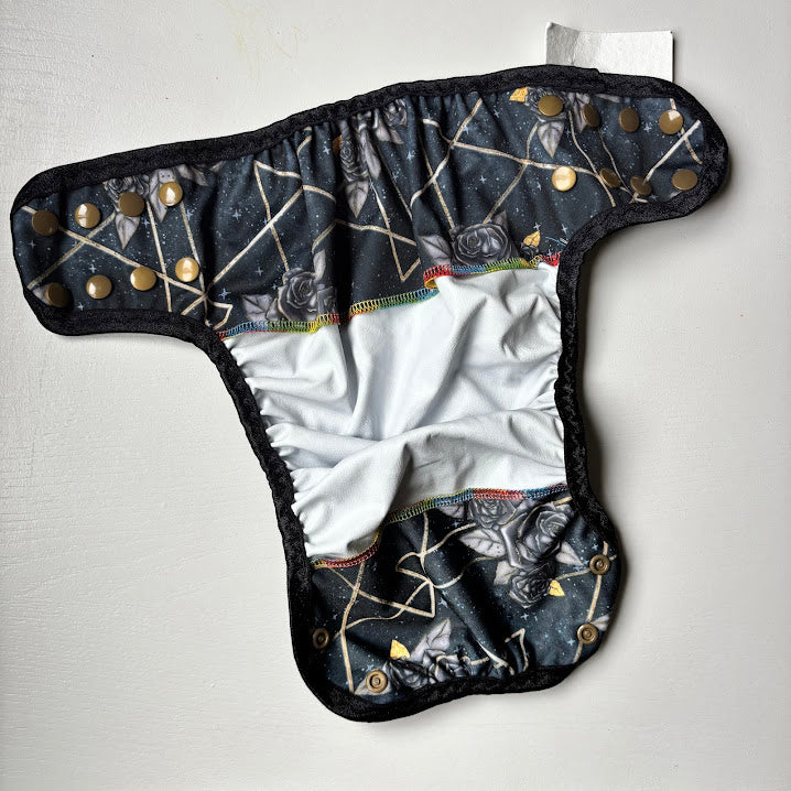Puku Nui Nappy Wrap Small-Wrap-Puku Nui-Black Rose-The Nappy Market