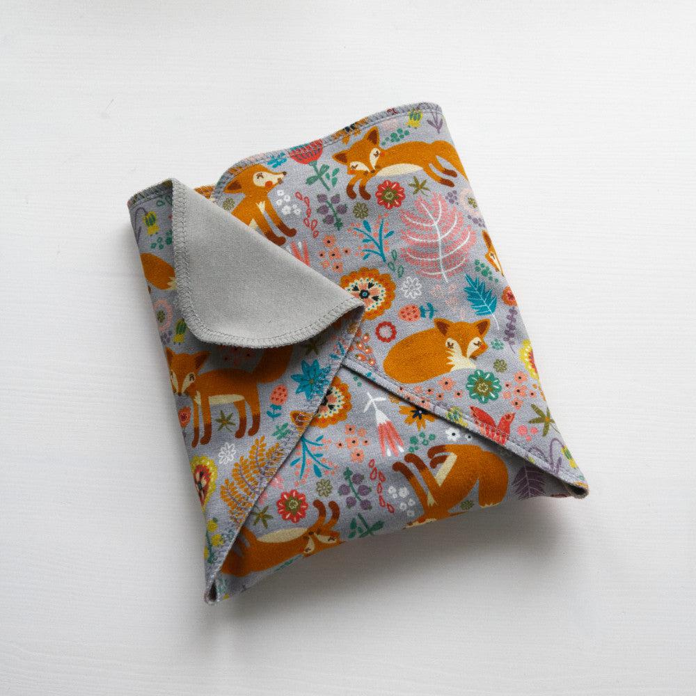 Buuh Tencel Pocket Nappy-Preflat-Buuh-Foxes on Grey-The Nappy Market