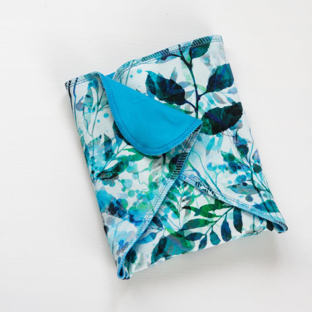 Buuh Tencel Pocket Nappy-Preflat-Buuh-Blue Leaves-The Nappy Market