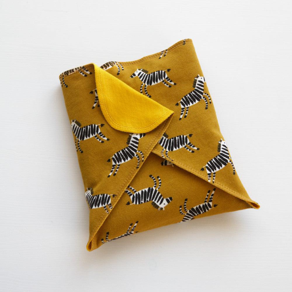 Buuh Tencel Pocket Nappy-Preflat-Buuh-Zebras on Mustard-The Nappy Market