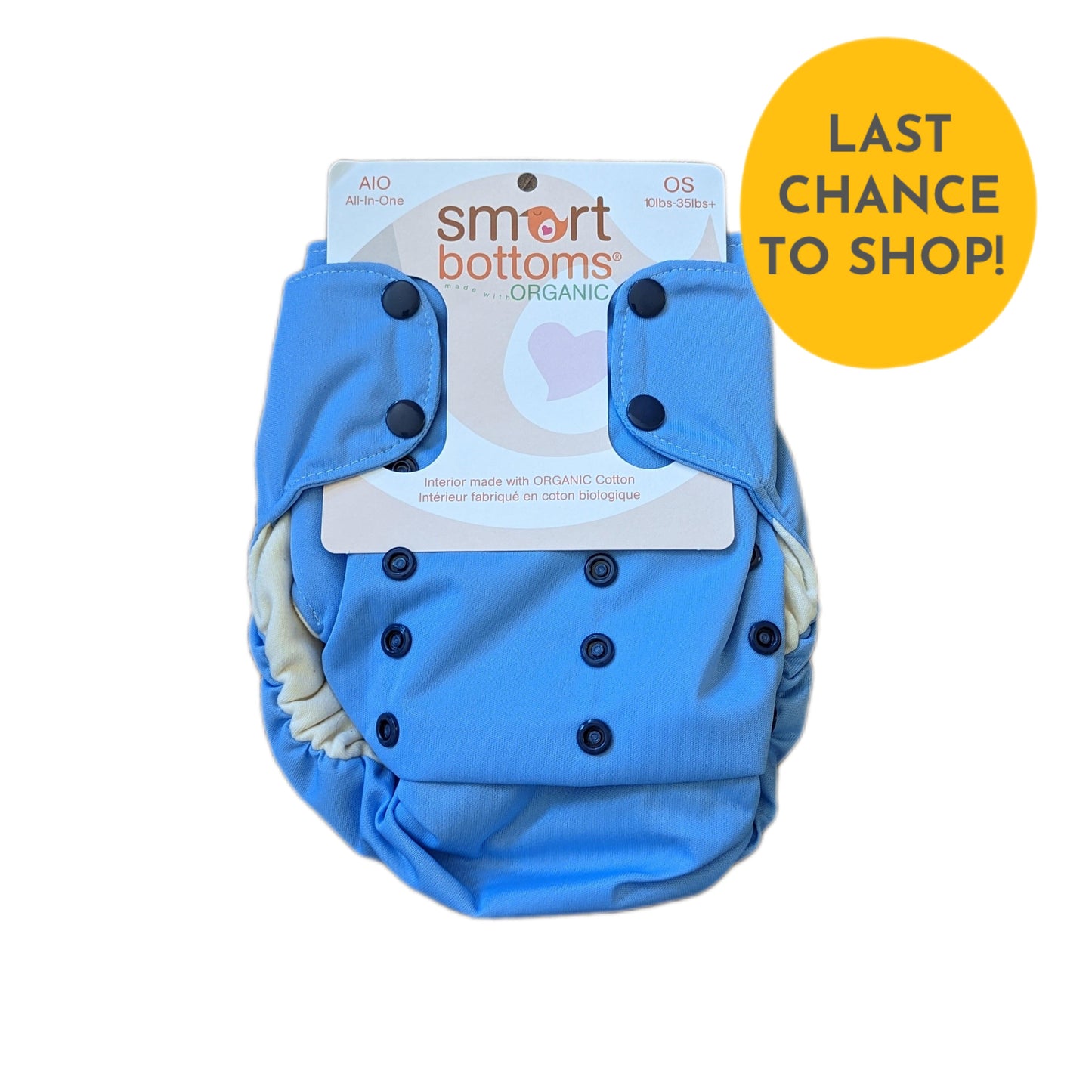 Smart Bottoms 3.1 All in One Organic Cloth Nappy CLEARANCE-All In One Nappy-Smart Bottoms-Storm cloud-The Nappy Market