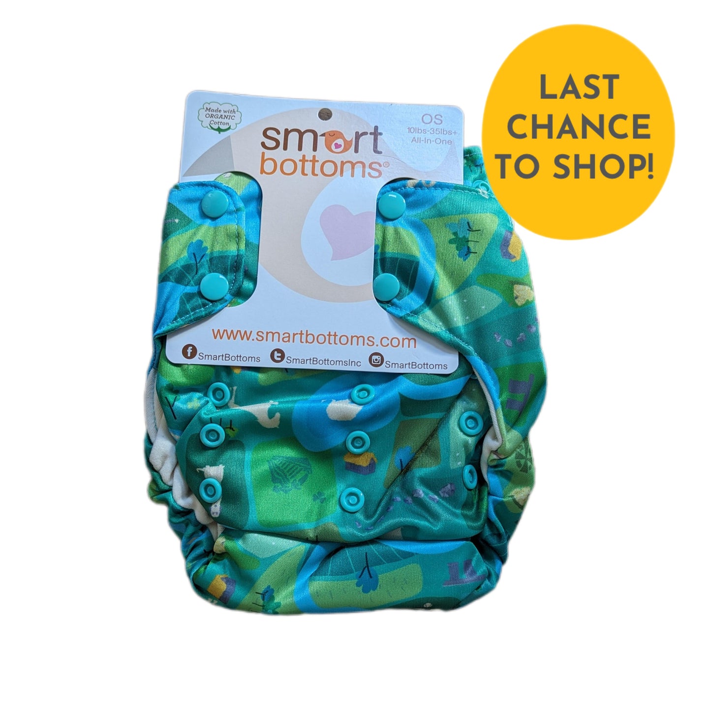 Smart Bottoms 3.1 All in One Organic Cloth Nappy CLEARANCE-All In One Nappy-Smart Bottoms-Exclusive Eire-The Nappy Market