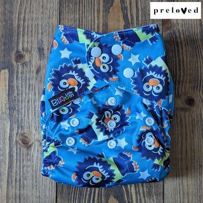 Littles & Bloomz BTP Pocket Nappy-Pocket Nappy-Littles & Bloomz-Blue Monster-The Nappy Market