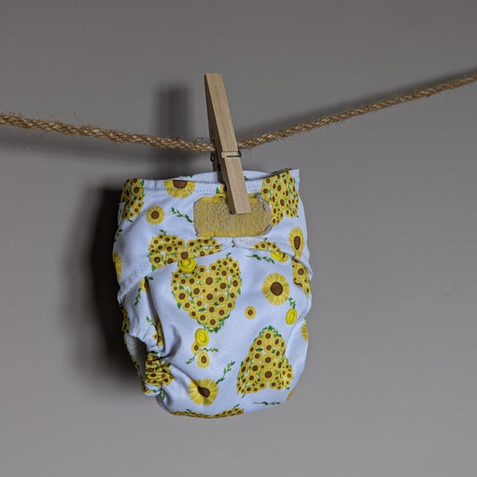 Baba+Boo Newborn Pocket Nappy-Pocket Nappy-Baba + Boo-Sunflowers-The Nappy Market