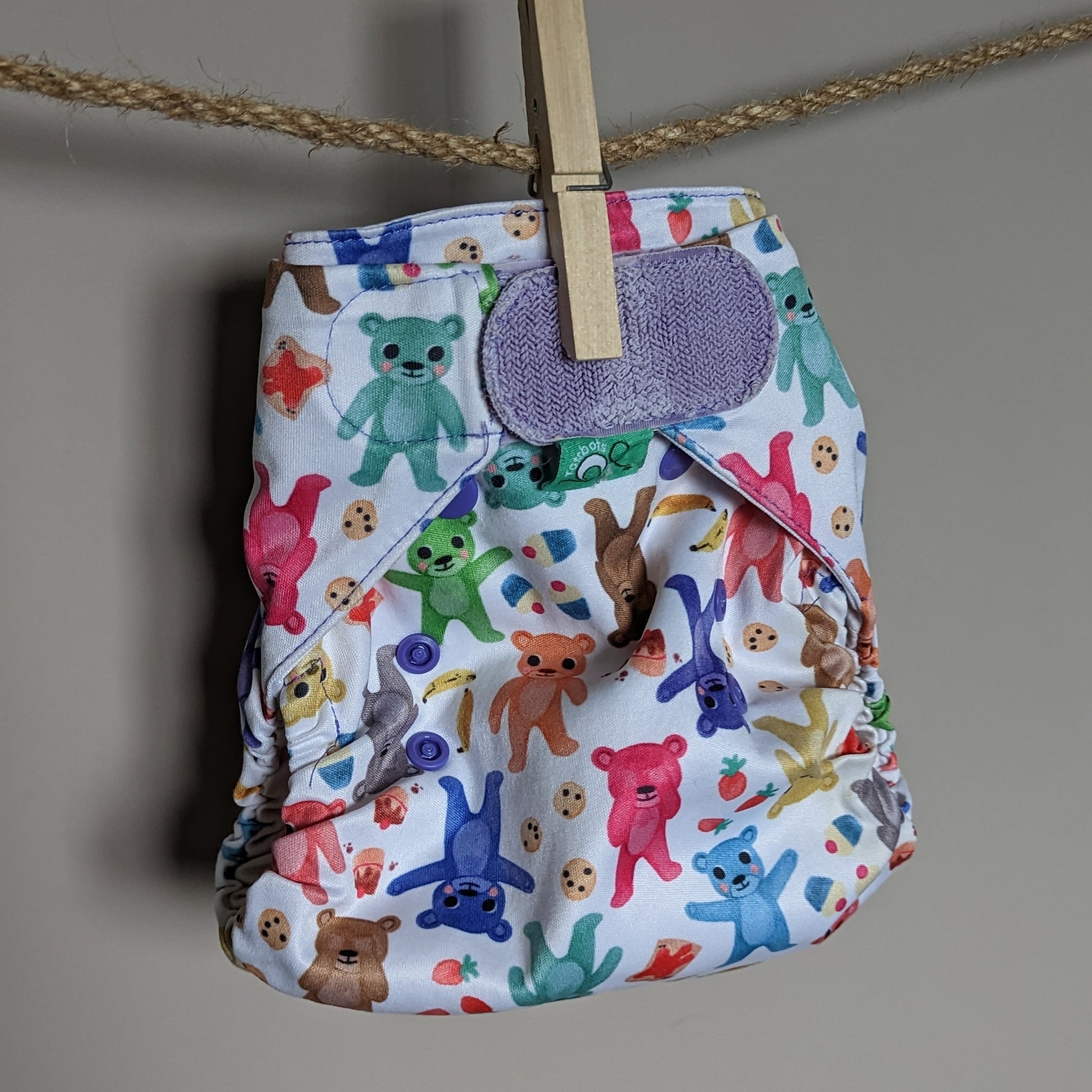 Tots Bots PeeNut Bamboozle Nappy Cover - Size 2-Wrap-Tots Bots-Bearbum-The Nappy Market