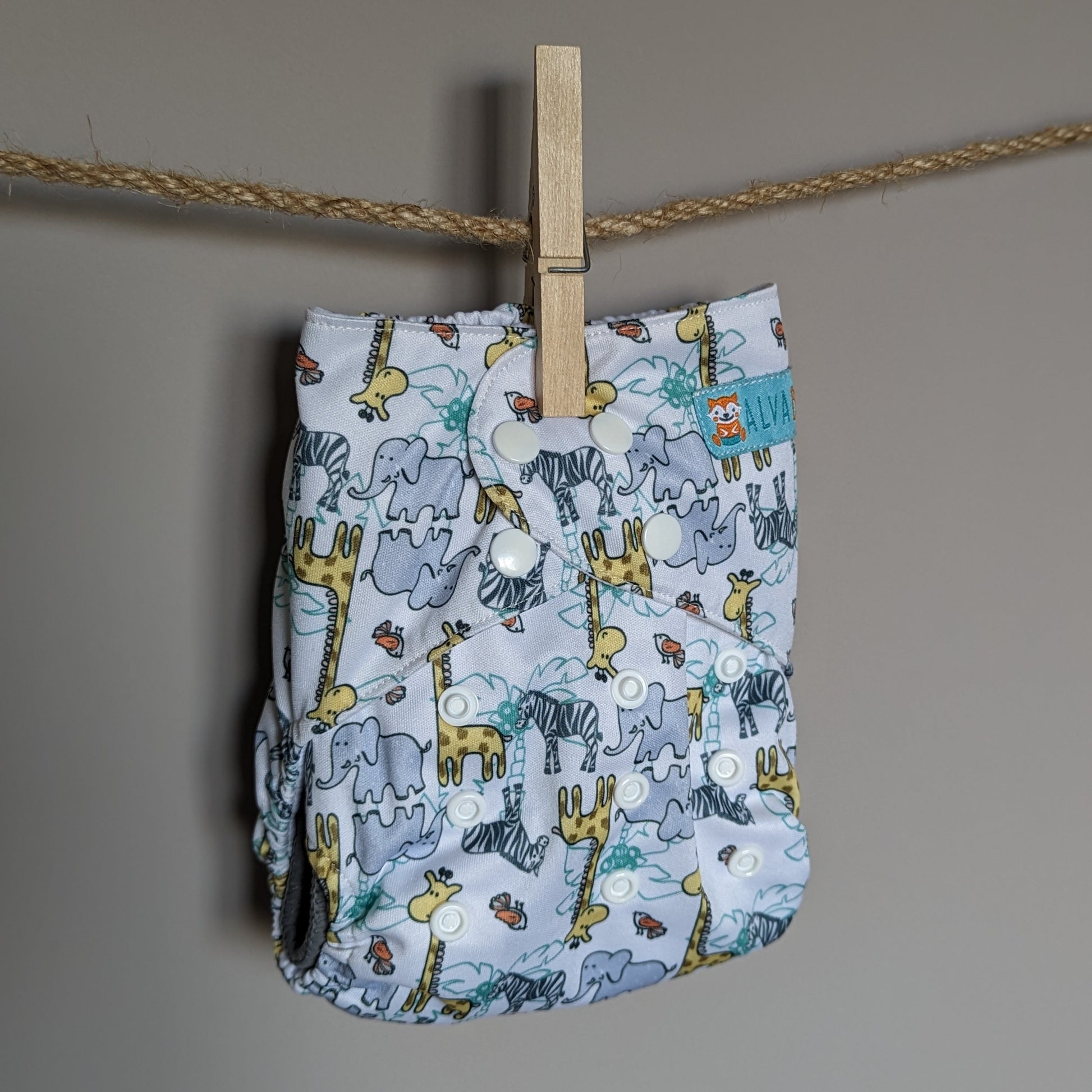 Alva Baby Pocket Nappies-Pocket Nappy-Alva Baby-Grey Waves-The Nappy Market