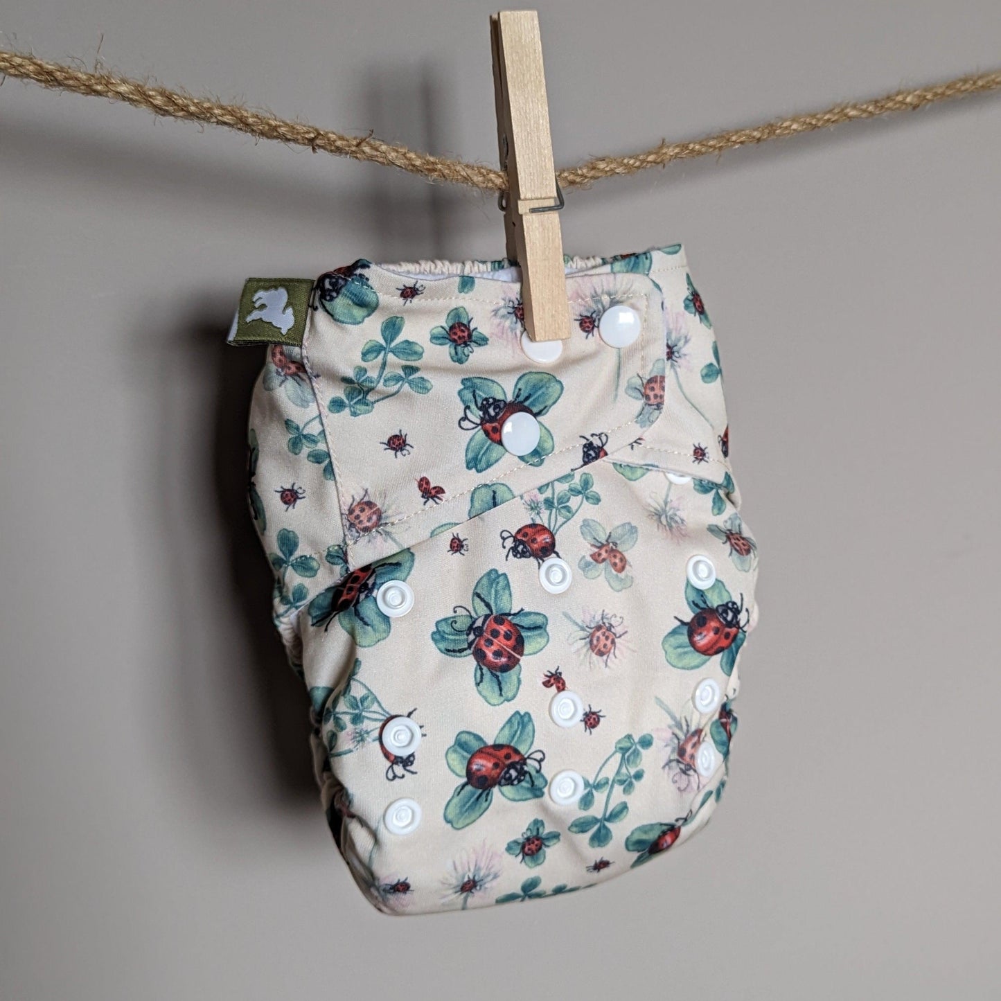 Little Lamb One Size Pocket Nappy including 2 bamboo inserts-Pocket Nappy-Little Lamb-Ladybird Lullaby-The Nappy Market