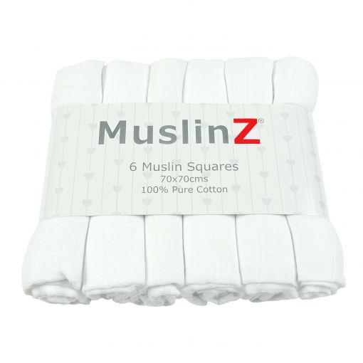 MuslinZ 6 Pack Muslin Squares 70cm Various Patterns (PREORDER - Shipping 15th Jan)-Flat Nappy-MuslinZ-Green Star-The Nappy Market