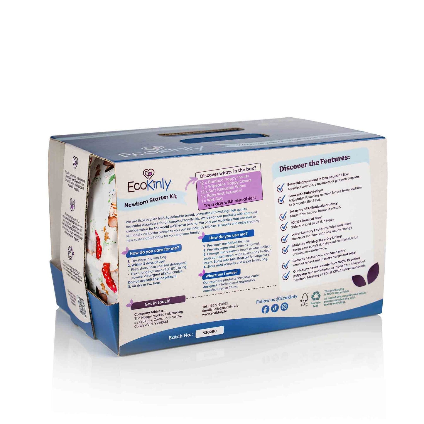 EcoKinly Nappy Starter Kit Newborn 0-3 months-Bundle-Ecokinly-Homegrown-1-2 Days (1 Kit)-The Nappy Market