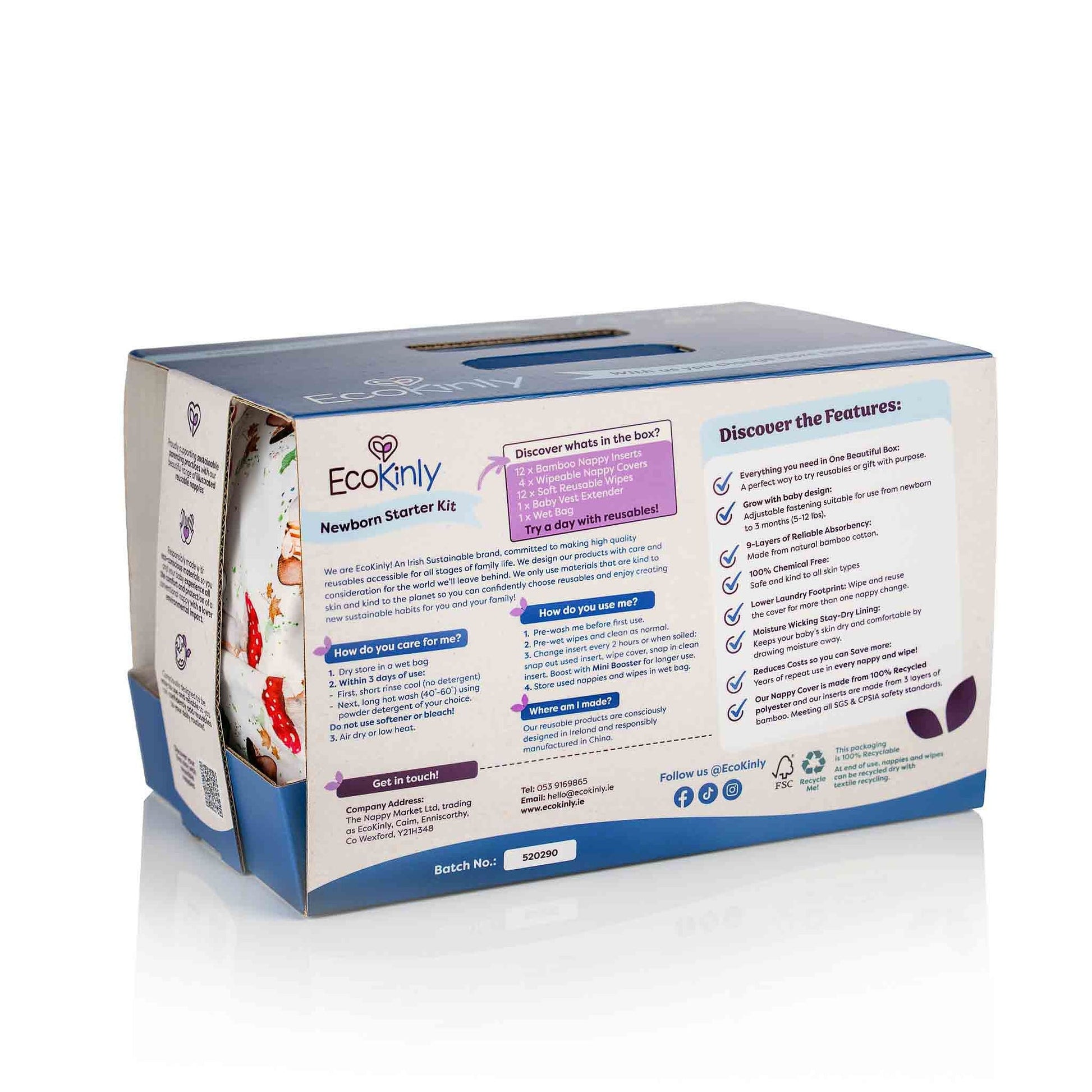 EcoKinly Nappy Starter Kit Newborn 0-3 months-Bundle-Ecokinly-Homegrown-1-2 Days (1 Kit)-The Nappy Market