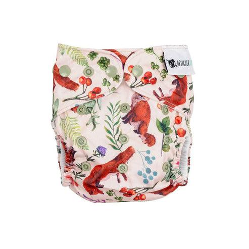Designer Bums Snap in Pocket Nappy-Snap in with Pocket-Designer Bums-Little Fox-The Nappy Market
