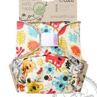 Petit Lulu Maxi Night Nappy Fluffy Organic Velcro-Fitted Nappy-Petit Lulu-Frisky Koalas-The Nappy Market