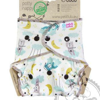 Petit Lulu Maxi Night Nappy Fluffy Organic Snaps-Fitted Nappy-Petit Lulu-Good Night-The Nappy Market