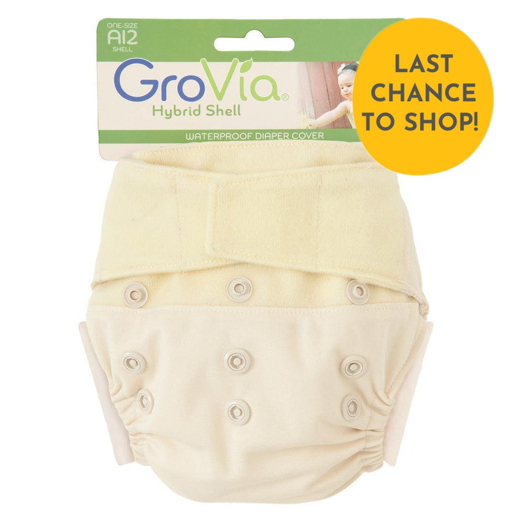 Grovia Hybrid Waterproof Nappy Cover-Wrap-Grovia-Vanilla-The Nappy Market