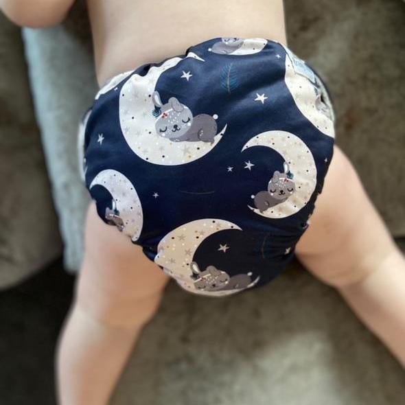 Brainy Bums Bubble Pants AIO Night Nappy-Night Nappy-Brainy Bums-Sleeping Bunnies-The Nappy Market