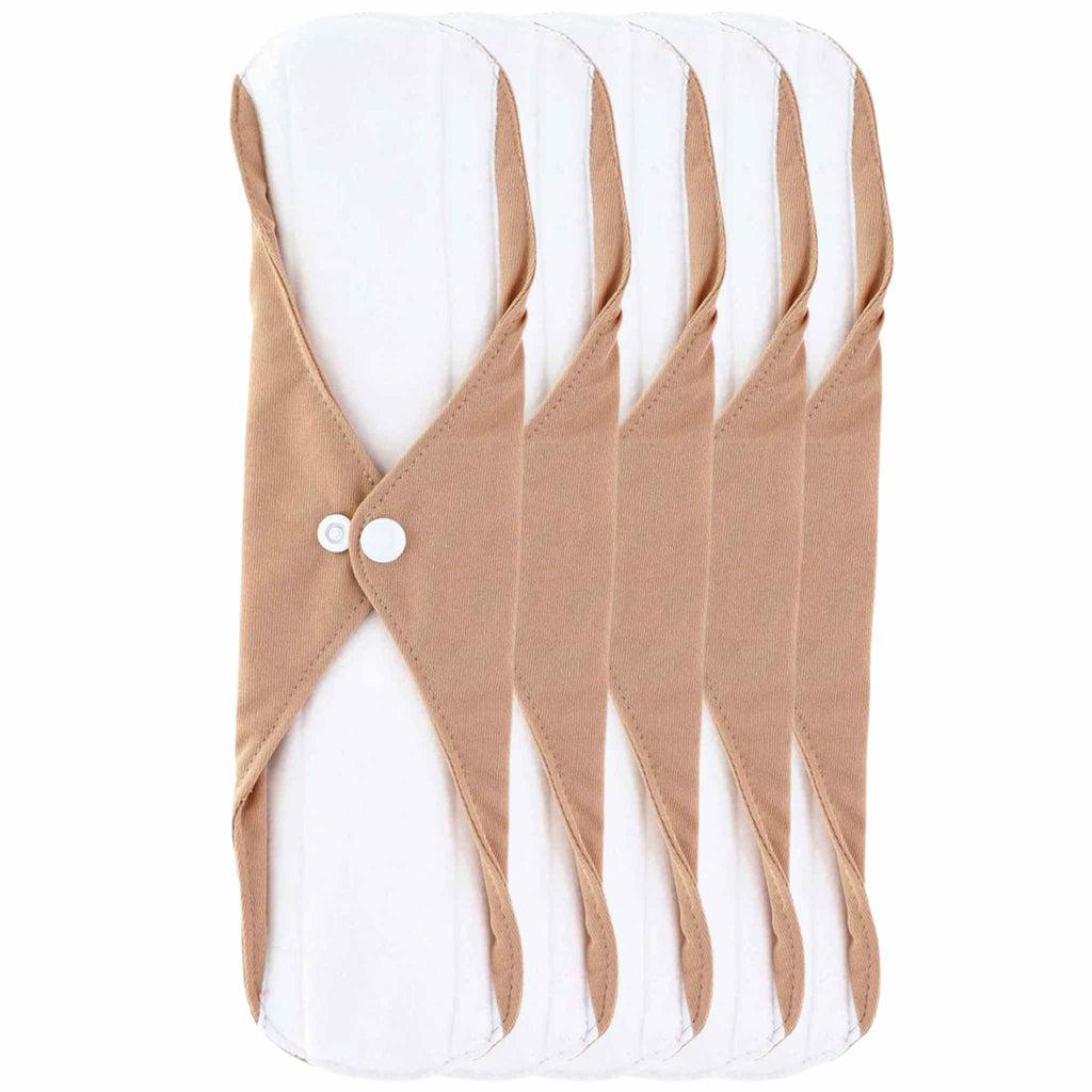 Little Lamb Cloth Sanitary Night Pad-Cloth Sanitary Pads-Little Lamb-Pack of 5-Tan-The Nappy Market