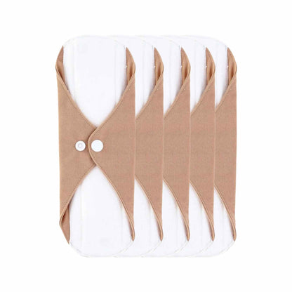 Little Lamb Cloth Sanitary Day Pad-Cloth Sanitary Pads-Little Lamb-Pack of 5-Tan-The Nappy Market