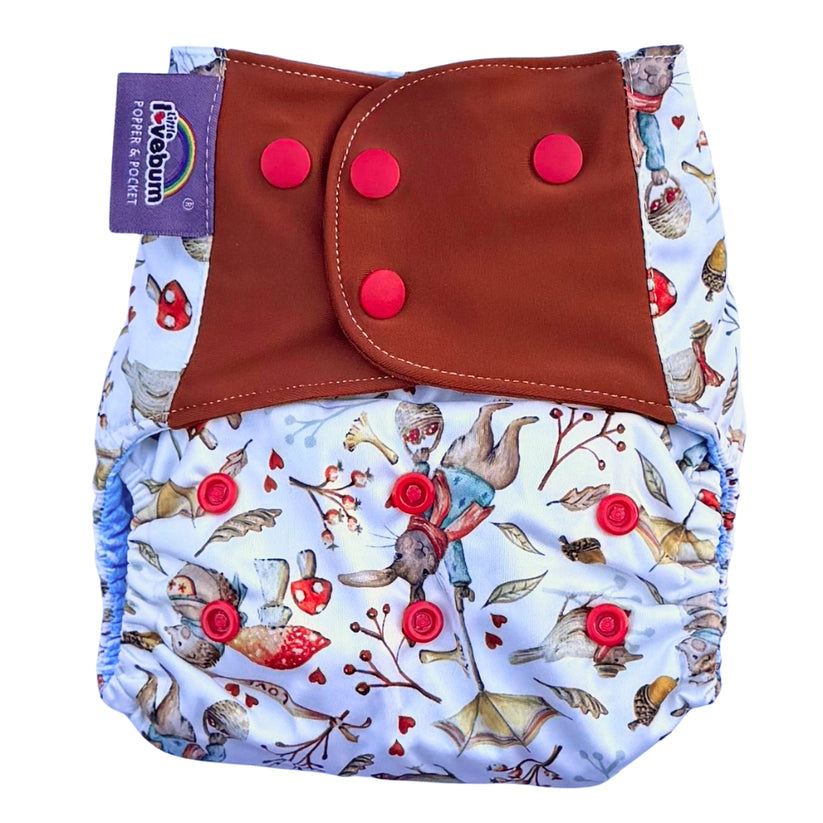 Little Lovebum Popper Pocket V3 Nappy-Pocket Nappy-Little Love Bum-Berry-The Nappy Market